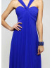 Chiffon Straps Sexy Back Long Prom Dress